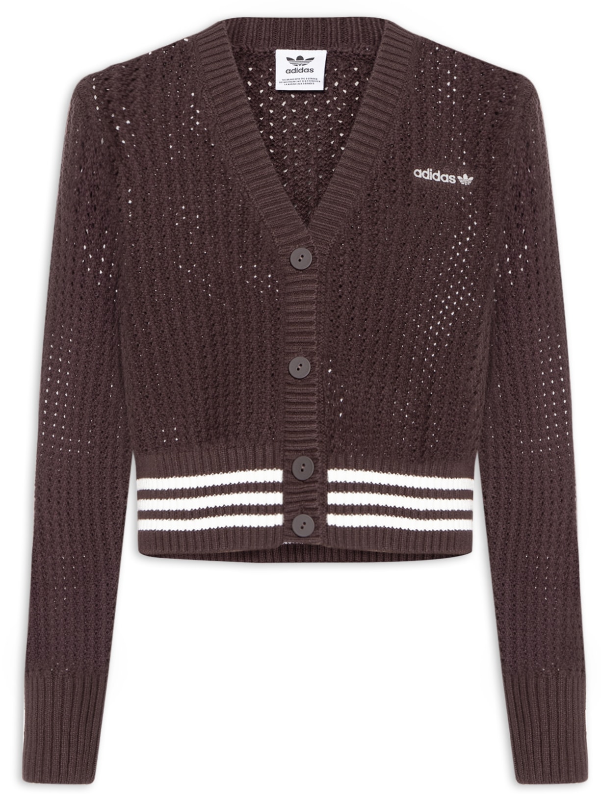 Cardigan Feminino Stripes - Marrom