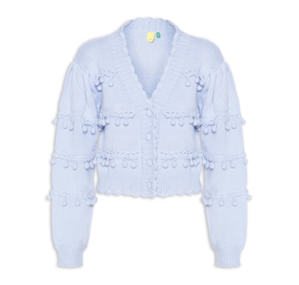 Cardigan Feminino Tricot Artesanal - Azul