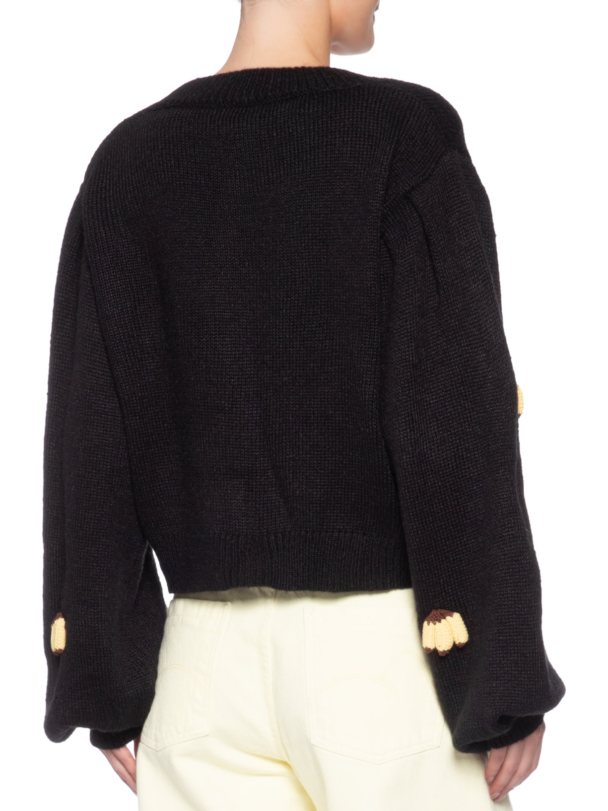 Cardigan Feminino Tricot Artesanal Banana Preto Farm