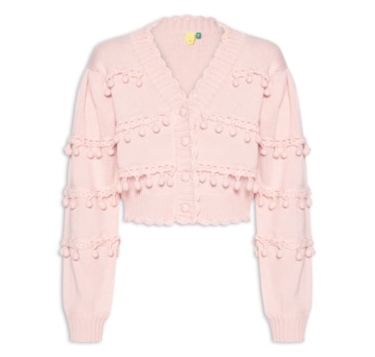 Cardigan Feminino Tricot Artesanal - Rosa
