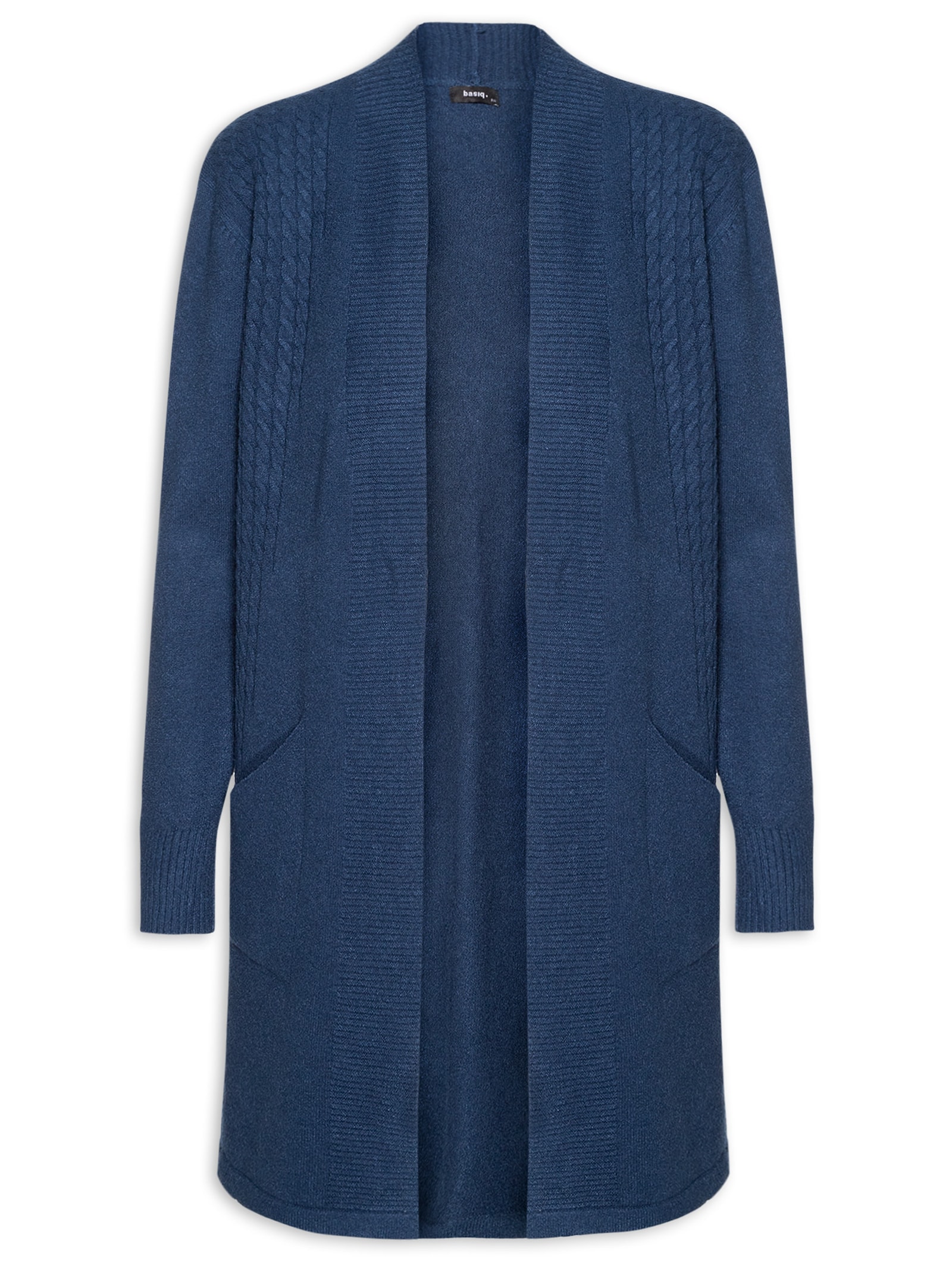 Basiq - Cardigan Feminino Tricot Básico - Azul