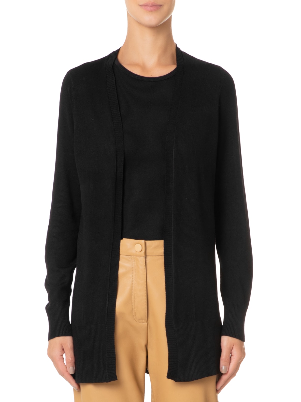 Cardigan Feminino Tricot Básico - Preto by SHOULDER