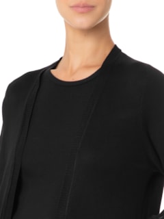 Cardigan Feminino Tricot Básico - Preto by SHOULDER