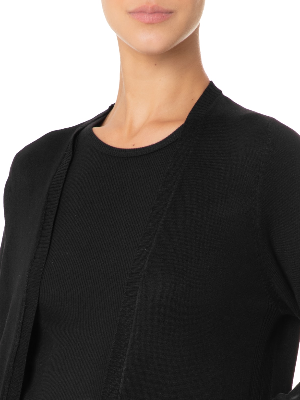 Cardigan Feminino Tricot Básico - Preto by SHOULDER