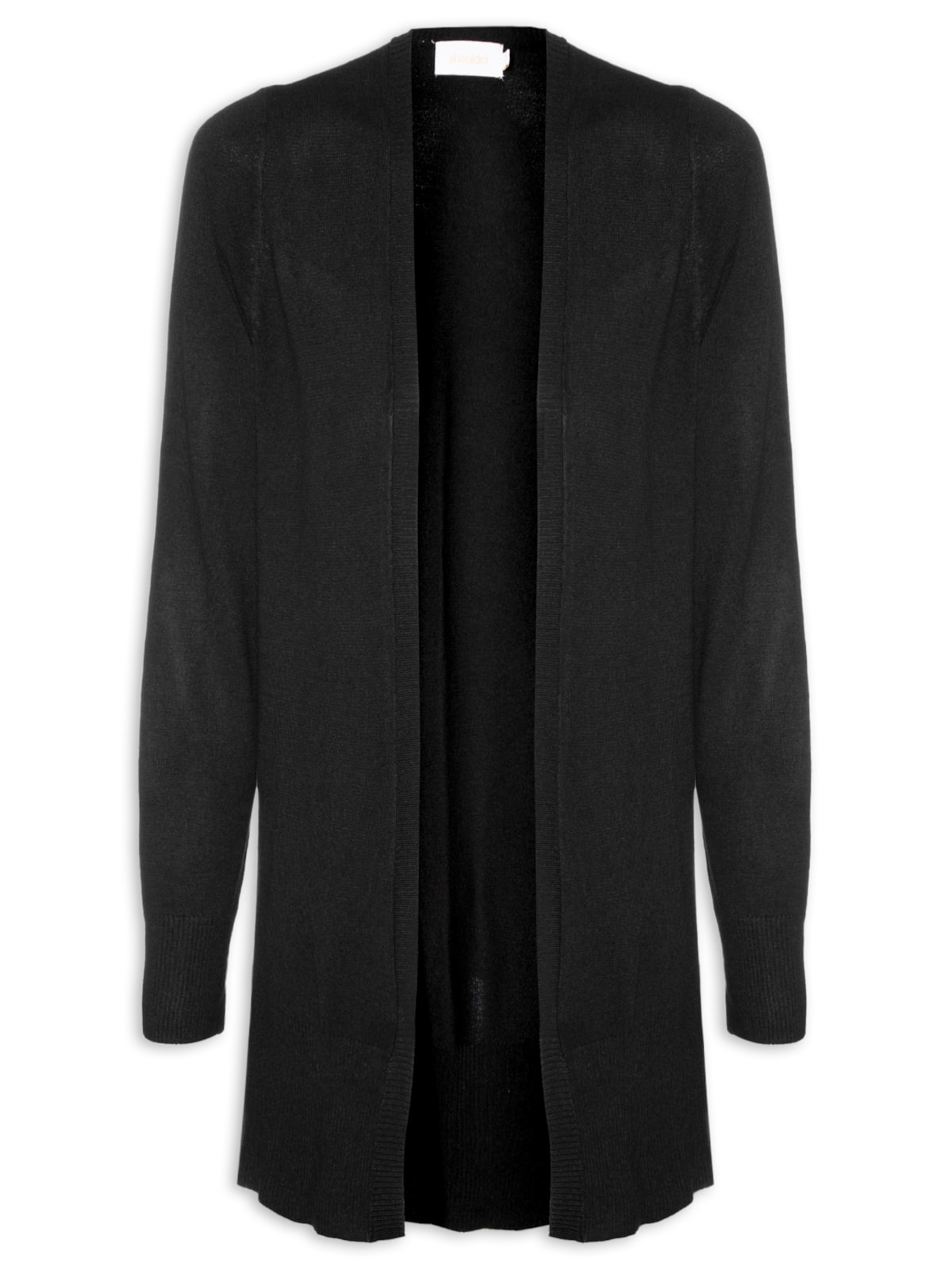 Cardigan Feminino Tricot Básico - Preto by SHOULDER
