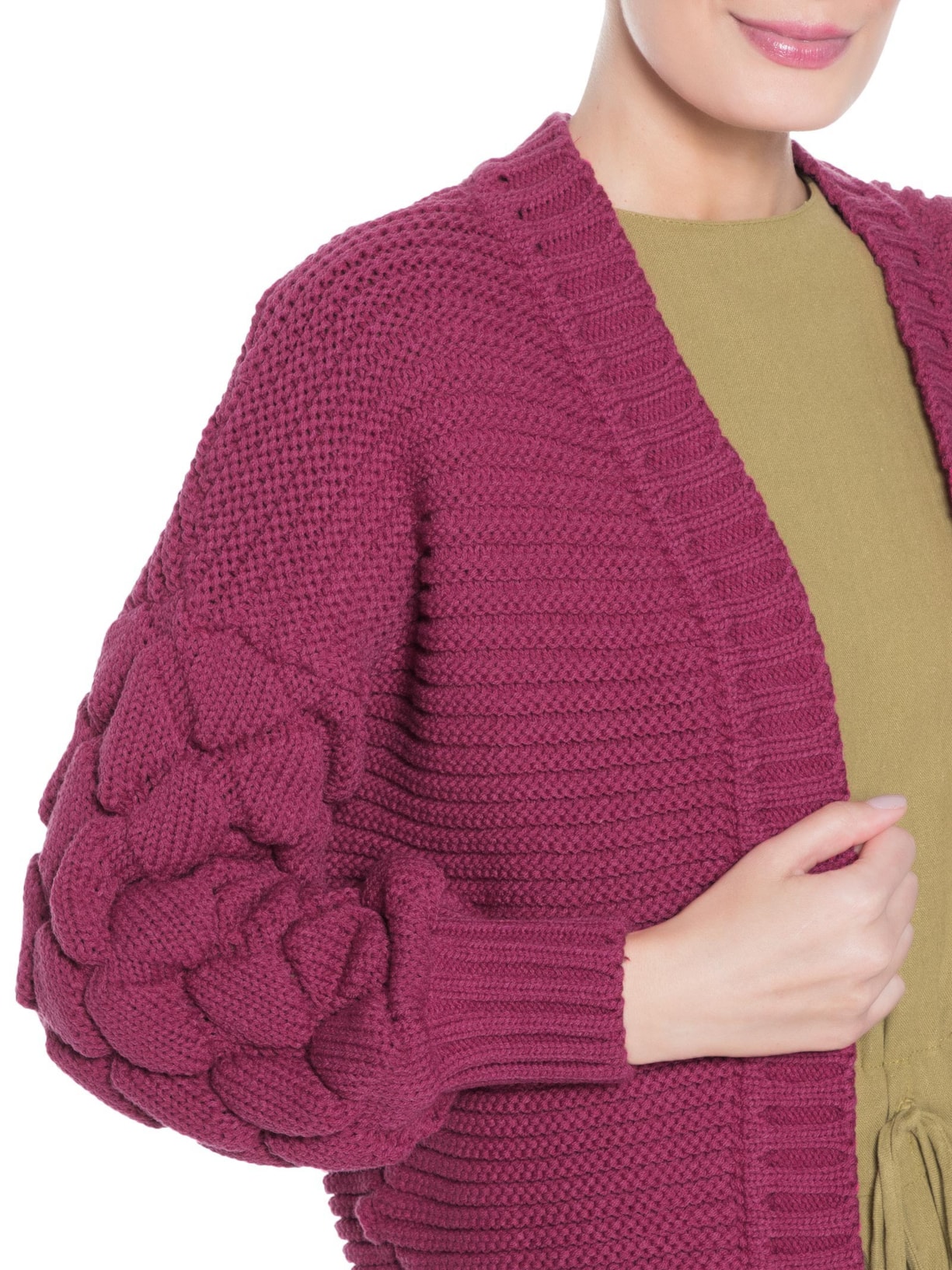 Cardigan Feminino Tricot Bolas Dress To Rosa - Main Image