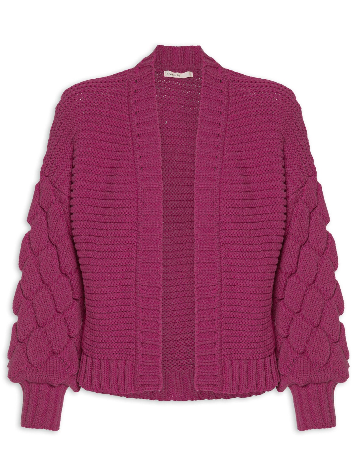 Cardigan Feminino Tricot Bolas - Rosa