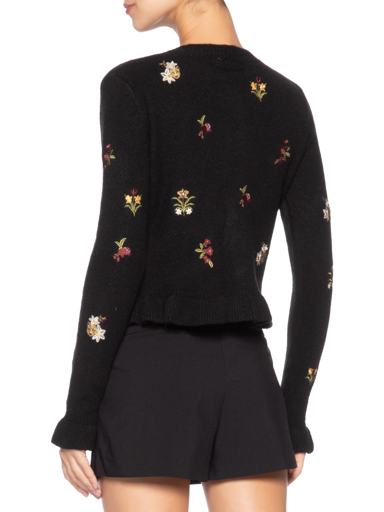 Cardigan Feminino Tricot Bordado Selva da Noite – Preto Farm