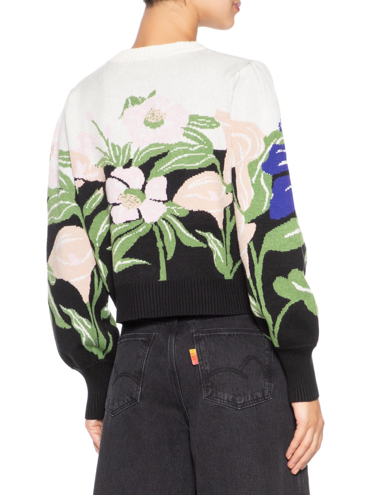 Cardigan Feminino Tricot Céu De Flor Preto Farm