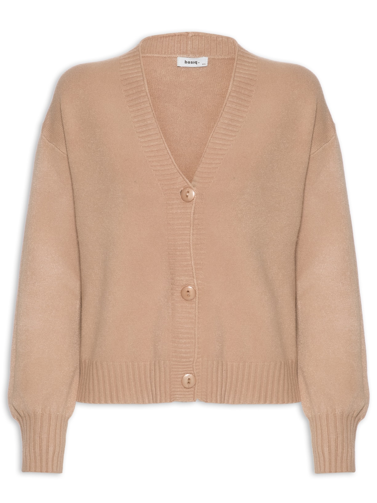 Cardigan Feminino Tricot Com Botões - Marrom