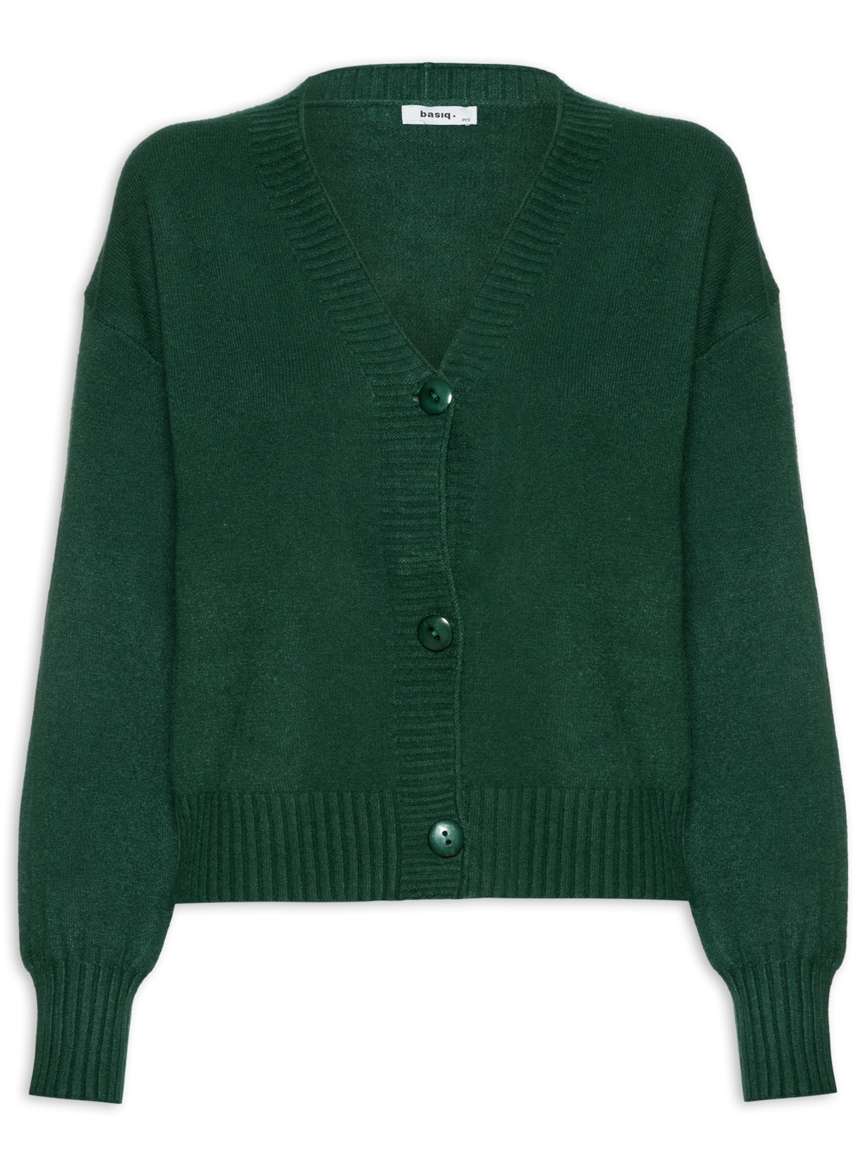 Cardigan Feminino Tricot Com Botões - Verde