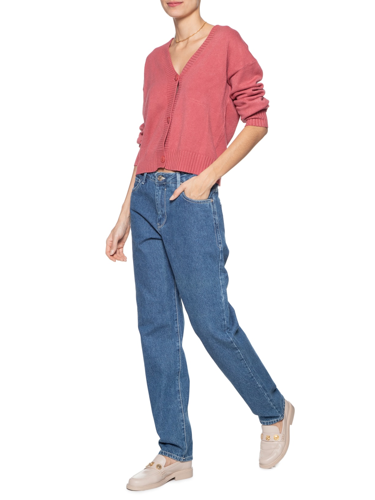 Cardigan Feminino Tricot Com Botões - Vermelho by BASIQ