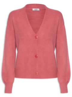 Cardigan Feminino Tricot Com Botões - Vermelho by BASIQ