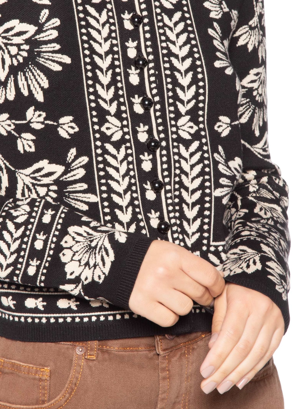 Cardigan Feminino Tricot Daniela Preto Farm