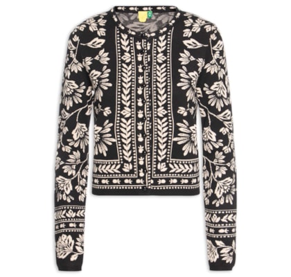 Cardigan Feminino Tricot Daniela - Preto