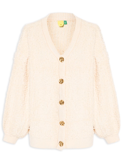 Cardigan Feminino Tricot Longo - Bege