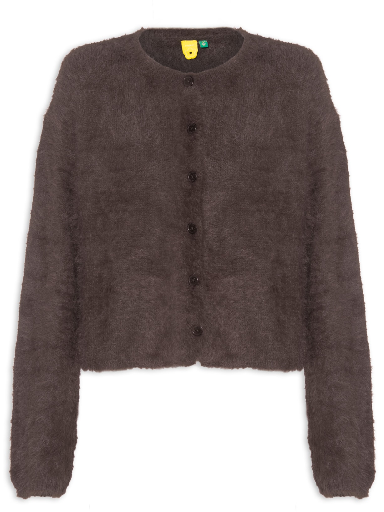Cardigan Feminino Tricot Pelinho Básico – Marrom