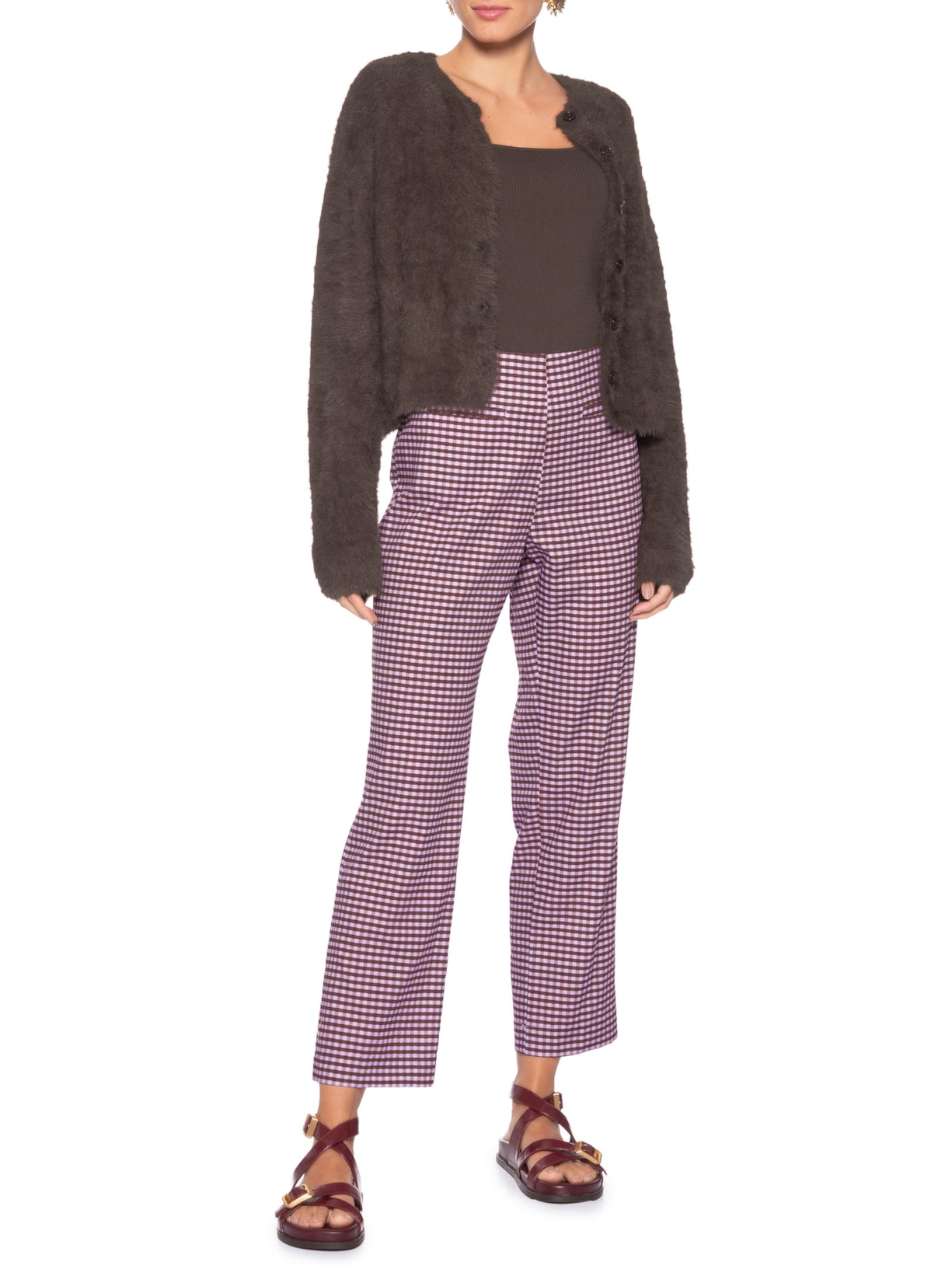 Cardigan Feminino  Tricot Pelinho Básico – Marrom Farm