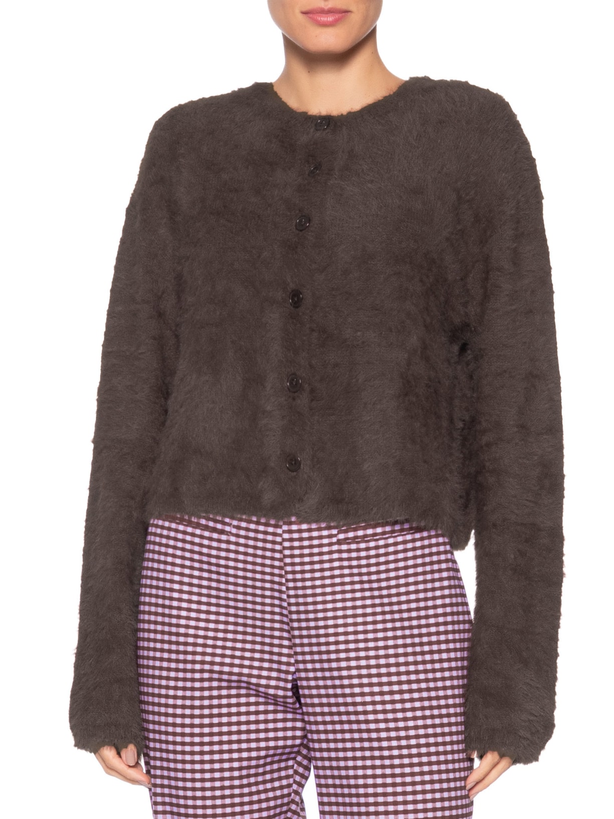 Cardigan Feminino  Tricot Pelinho Básico – Marrom Farm