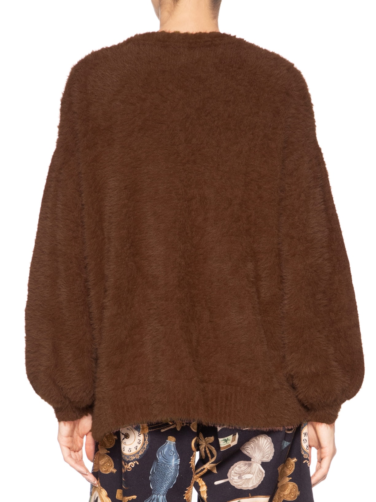 Cardigan Feminino Tricot Pelinho Com Bolso Marrom Farm