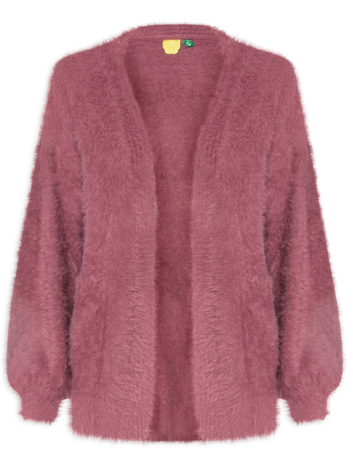 Cardigan Feminino Tricot Pelinho Com Bolso - Rosa