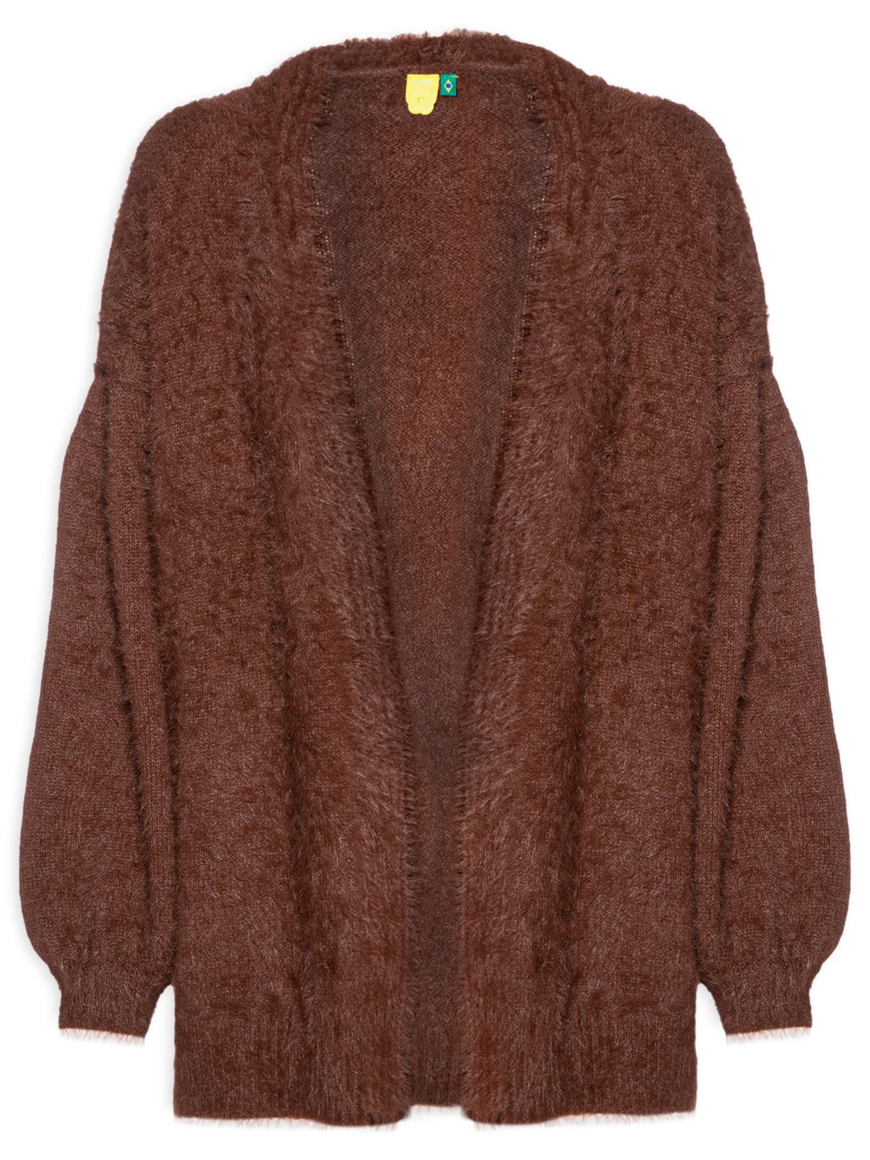 Cardigan Feminino Tricot Pelinho - Marrom