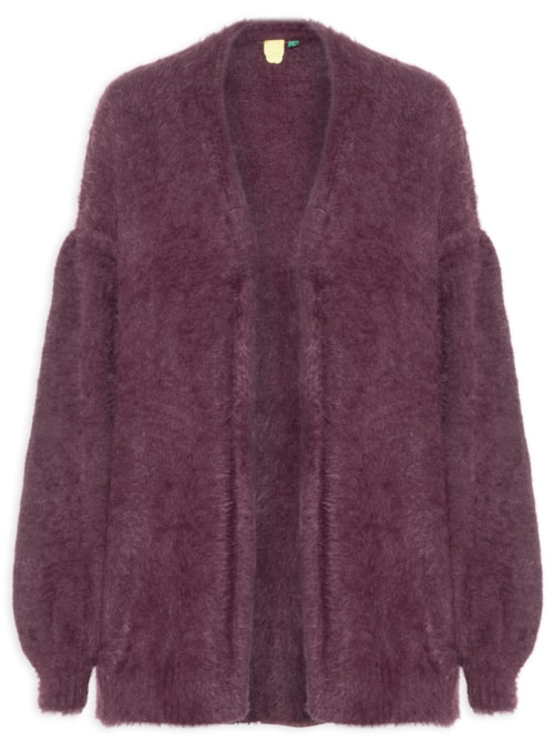 Cardigan Feminino Tricot Pelinho - Vinho