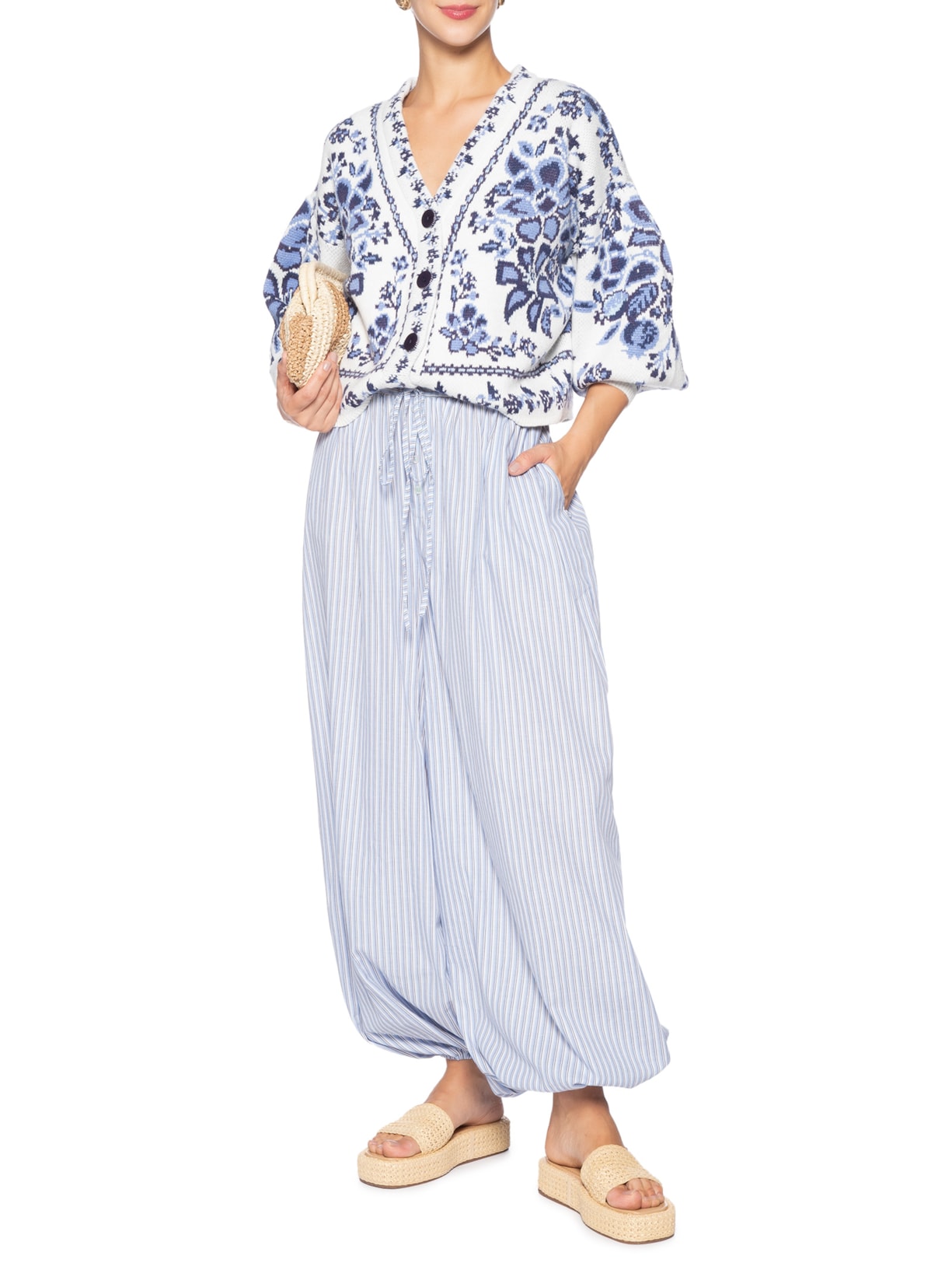 Cardigan Feminino Tricot Porcelana Branco Farm