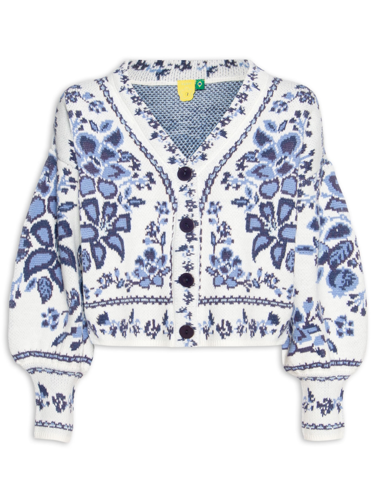 Cardigan Feminino Tricot Porcelana - Branco