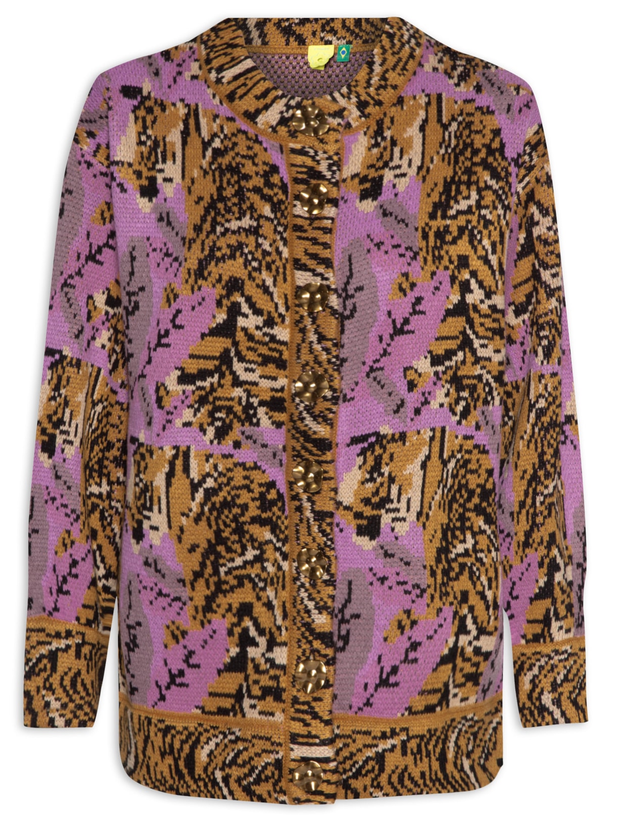 Cardigan Feminino Tricot Tigrita - Rosa
