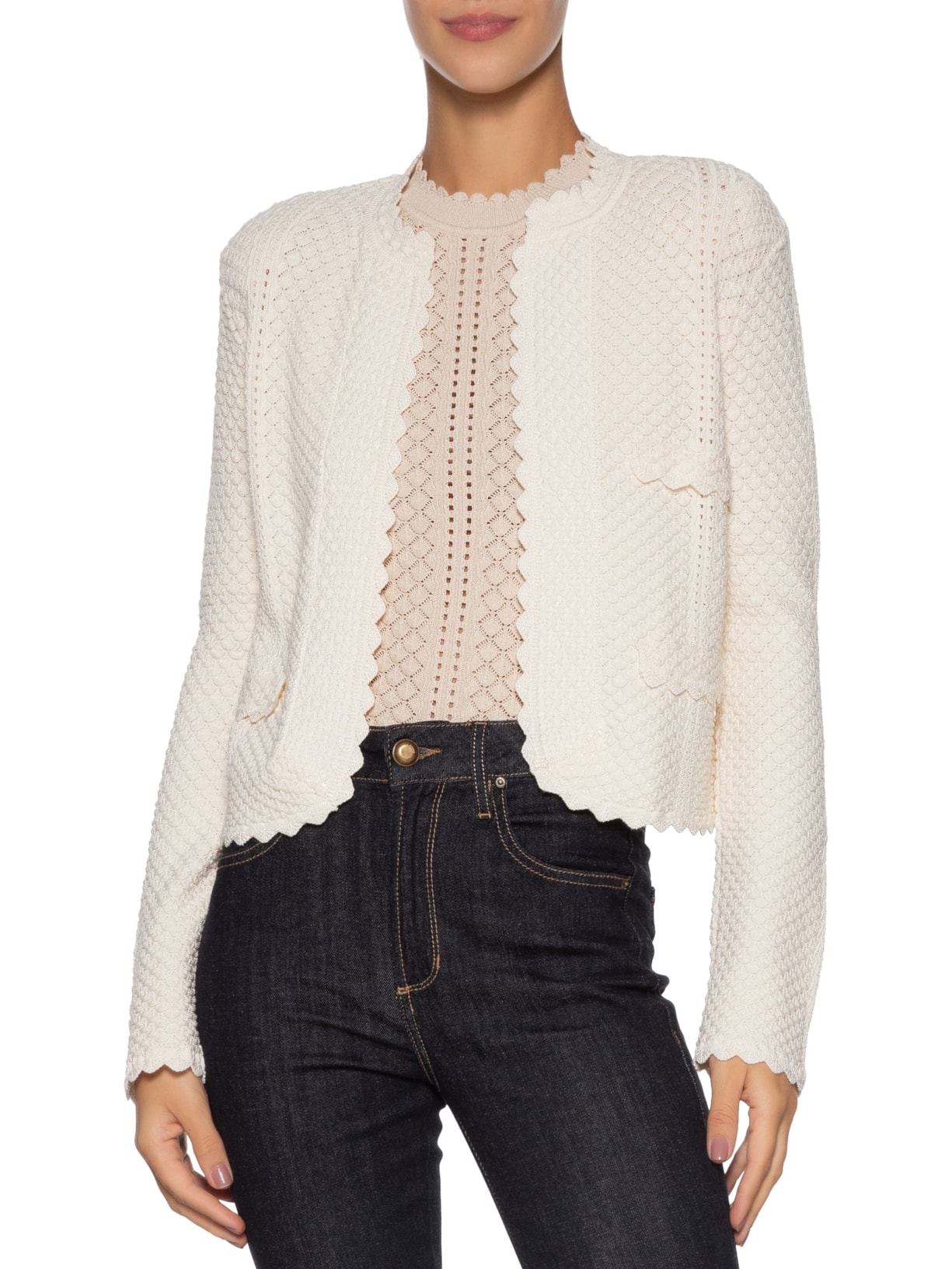 Cardigan Feminino Verena Tricot Branco Bo.bô