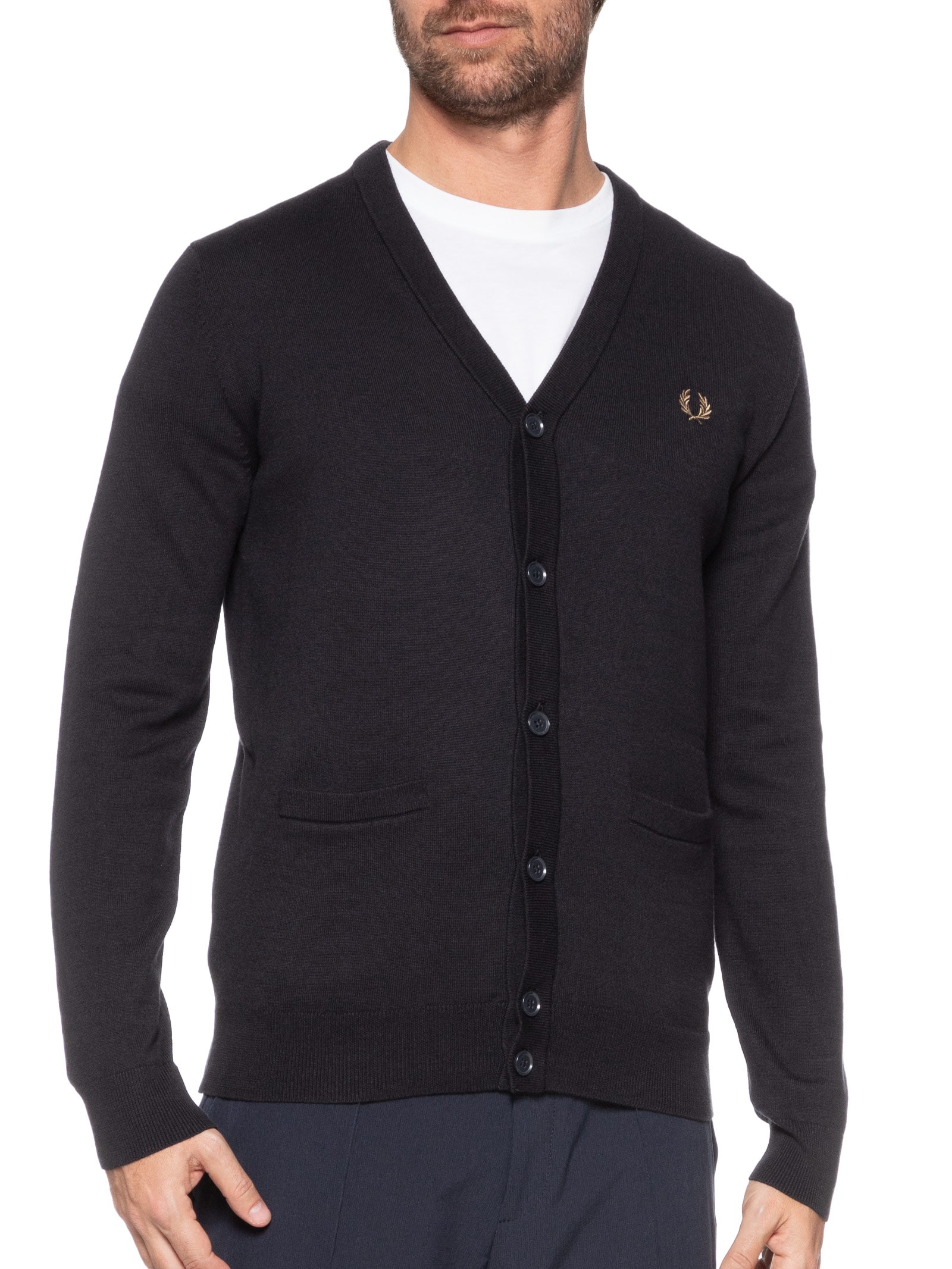 Fred Perry - Cardigan Masculino Classic - Azul