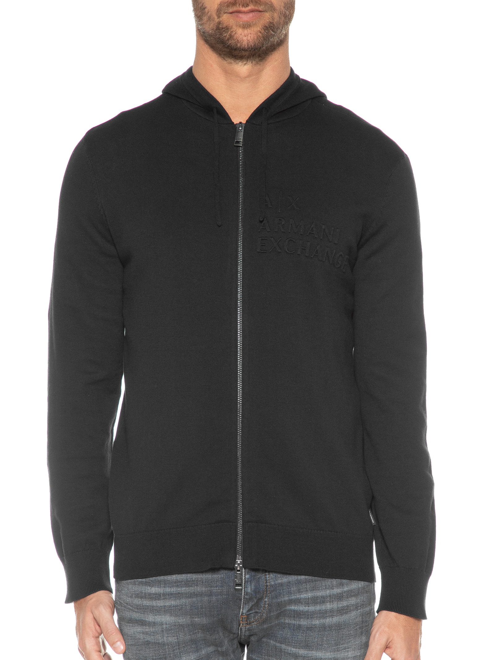 Cardigan Masculino Tricot - Preto - Armani Exchange Cardigan Masculino Tricot - Preto - Armani Exchange