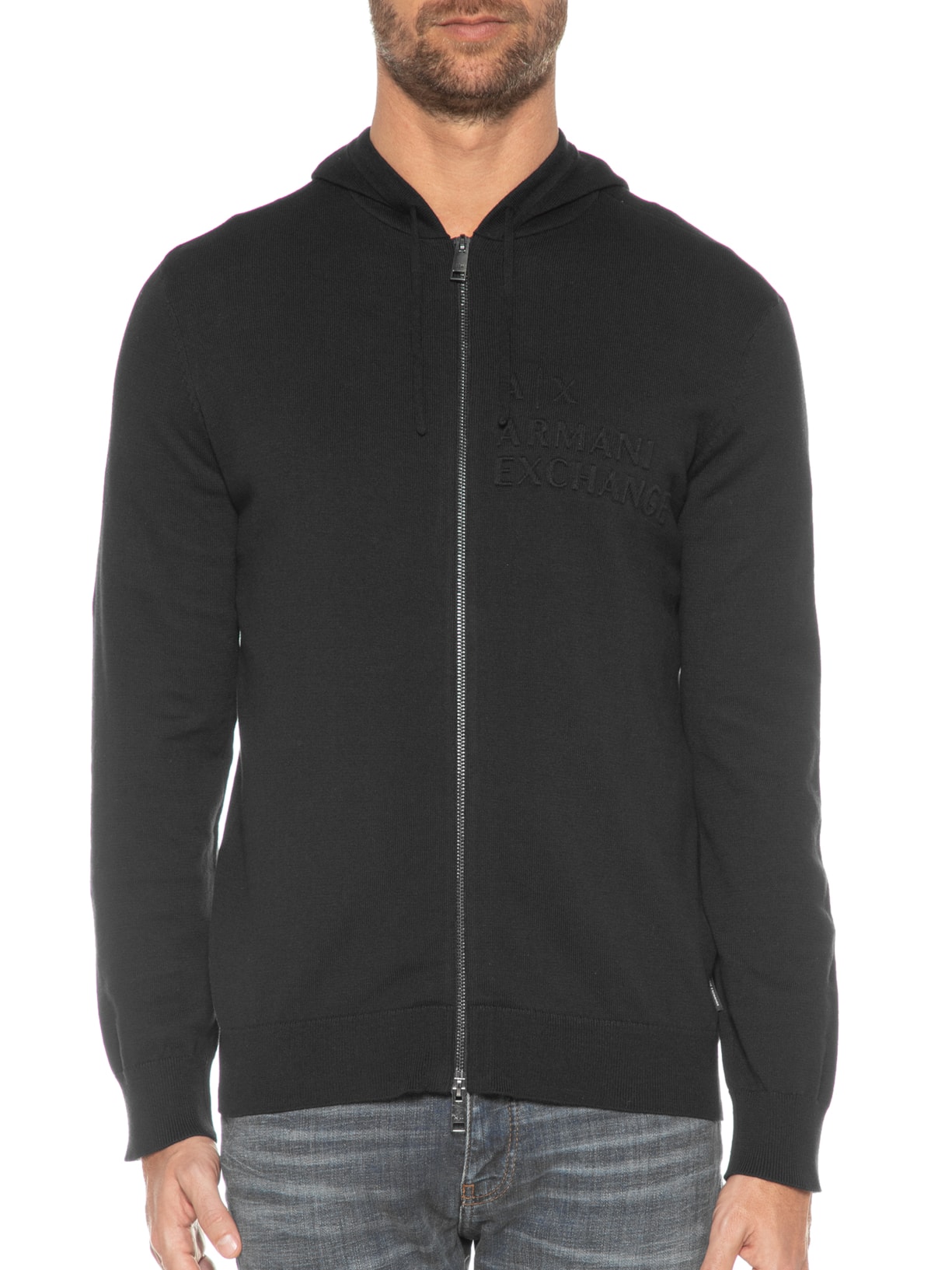 Cardigan Masculino Tricot Preto Armani Exchange