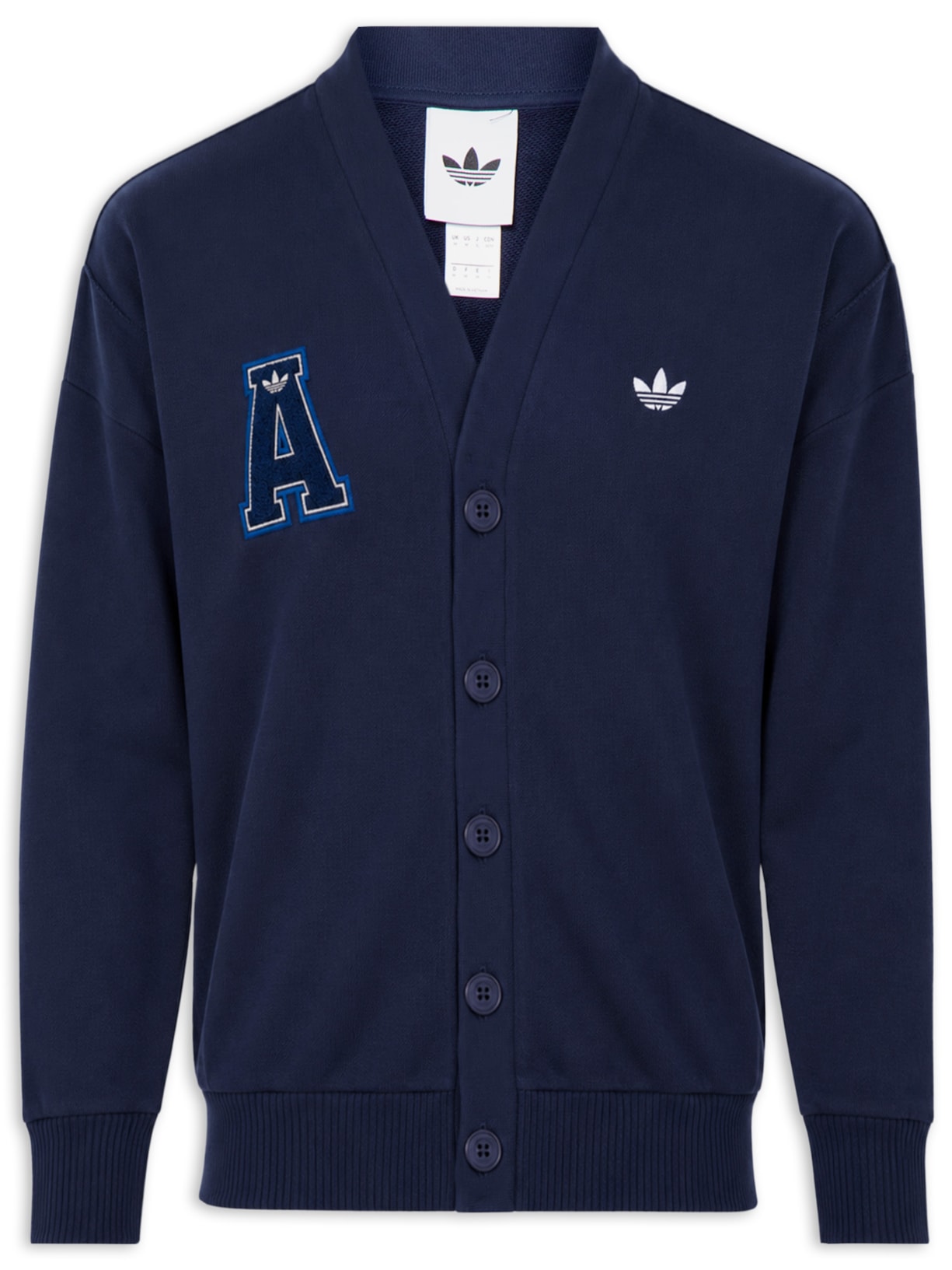 Cardigan Masculino Varsity Azul Adidas Originals