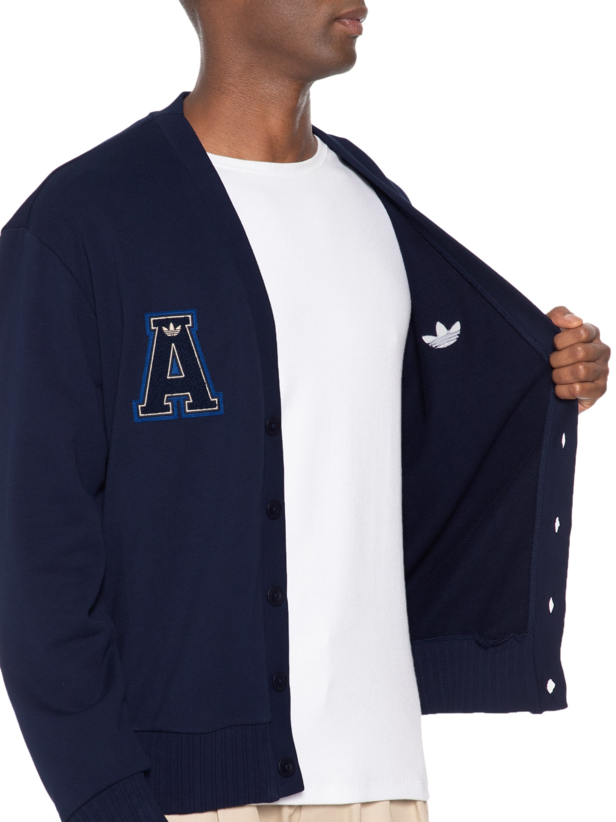 Cardigan Masculino Varsity Azul Adidas Originals