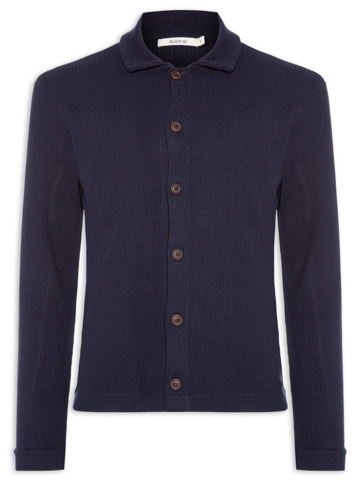 Cardigan Shirt Masculino Tricot Andorra - Azul