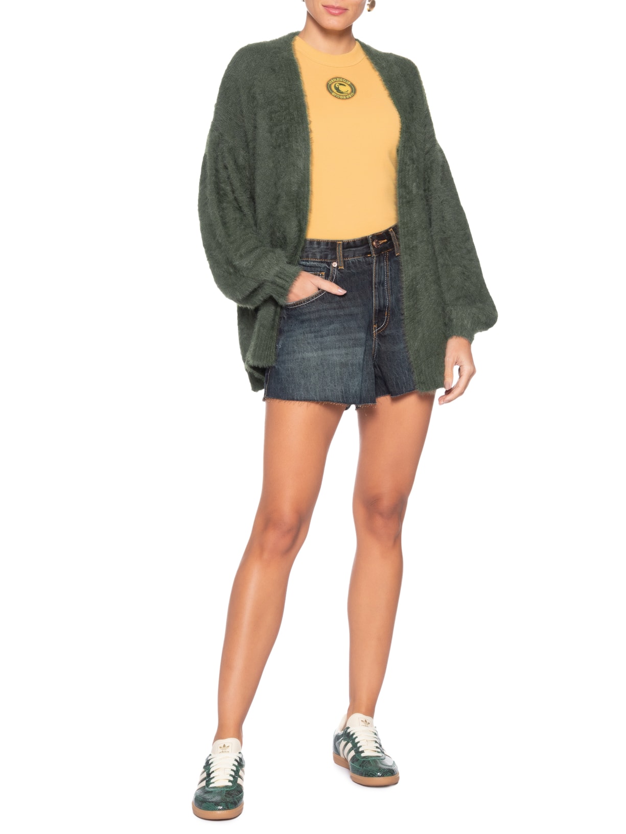 Cardigan Tricot Pelinho Feminino – Verde Farm