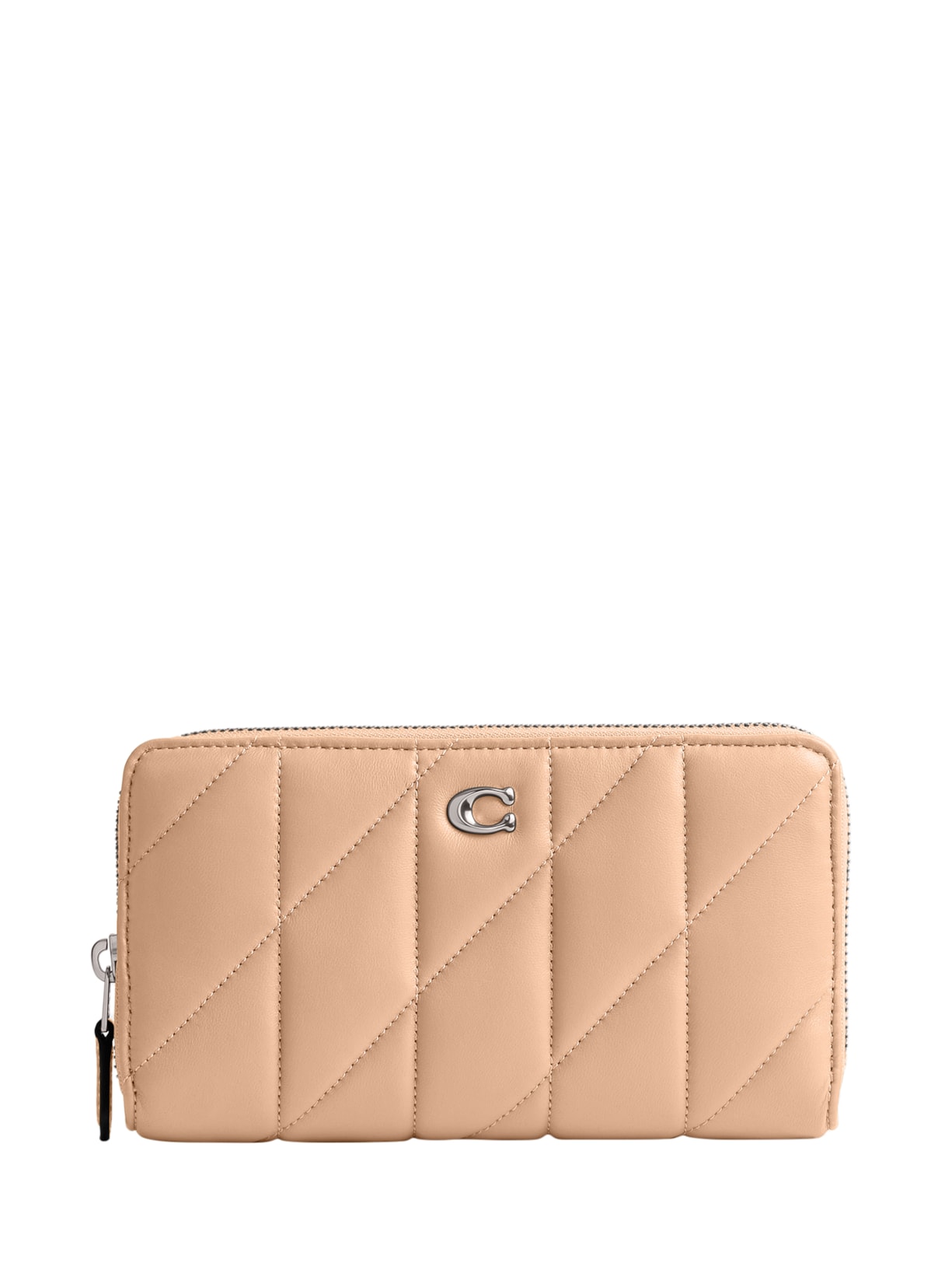 Carteira Feminina Accordion Zip Withe Pillow Quilt - Bege