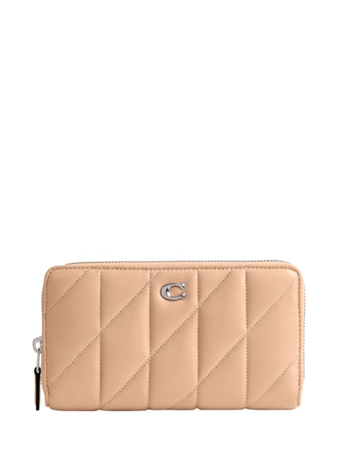 Carteira Feminina Accordion Zip Withe Pillow Quilt - Bege
