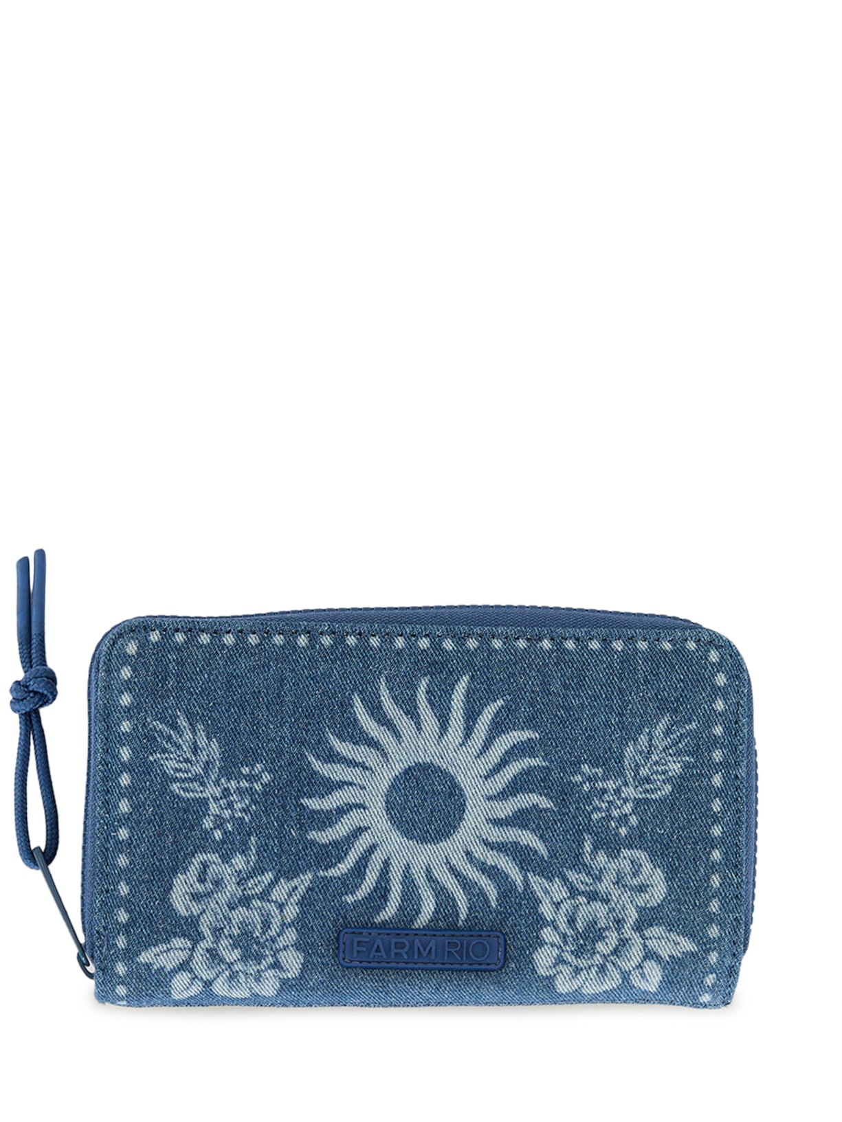 Carteira Feminina Astral Tapeçaria Tropical Lenço Azul Farm Etc