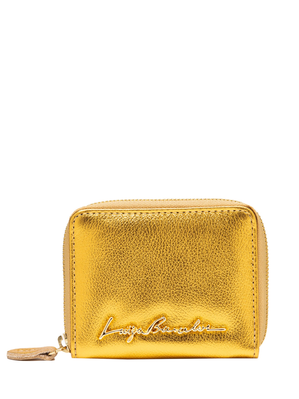 Carteira Feminina Porta-Cartões Em Couro - Dourado