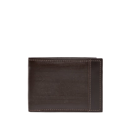 Carteira Masculina com Textura em Couro - Marrom
