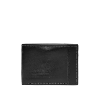 Carteira Masculina com Textura em Couro - Preto