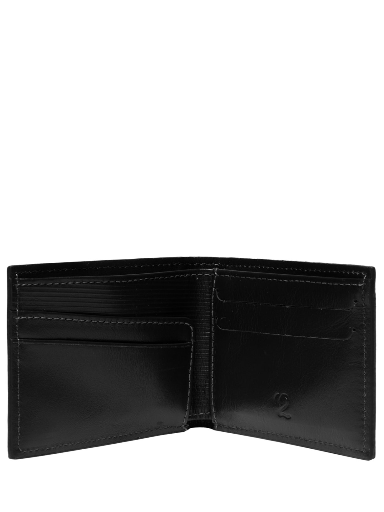 Carteira Masculina com Textura em Couro Preto '2 Essential