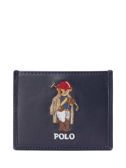 Carteira Masculina De Couro Média Seasonal Bear - Azul
