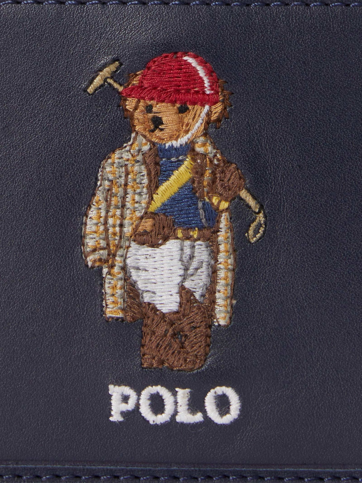 Carteira Masculina De Couro Média Seasonal Bear Azul Polo Ralph Lauren
