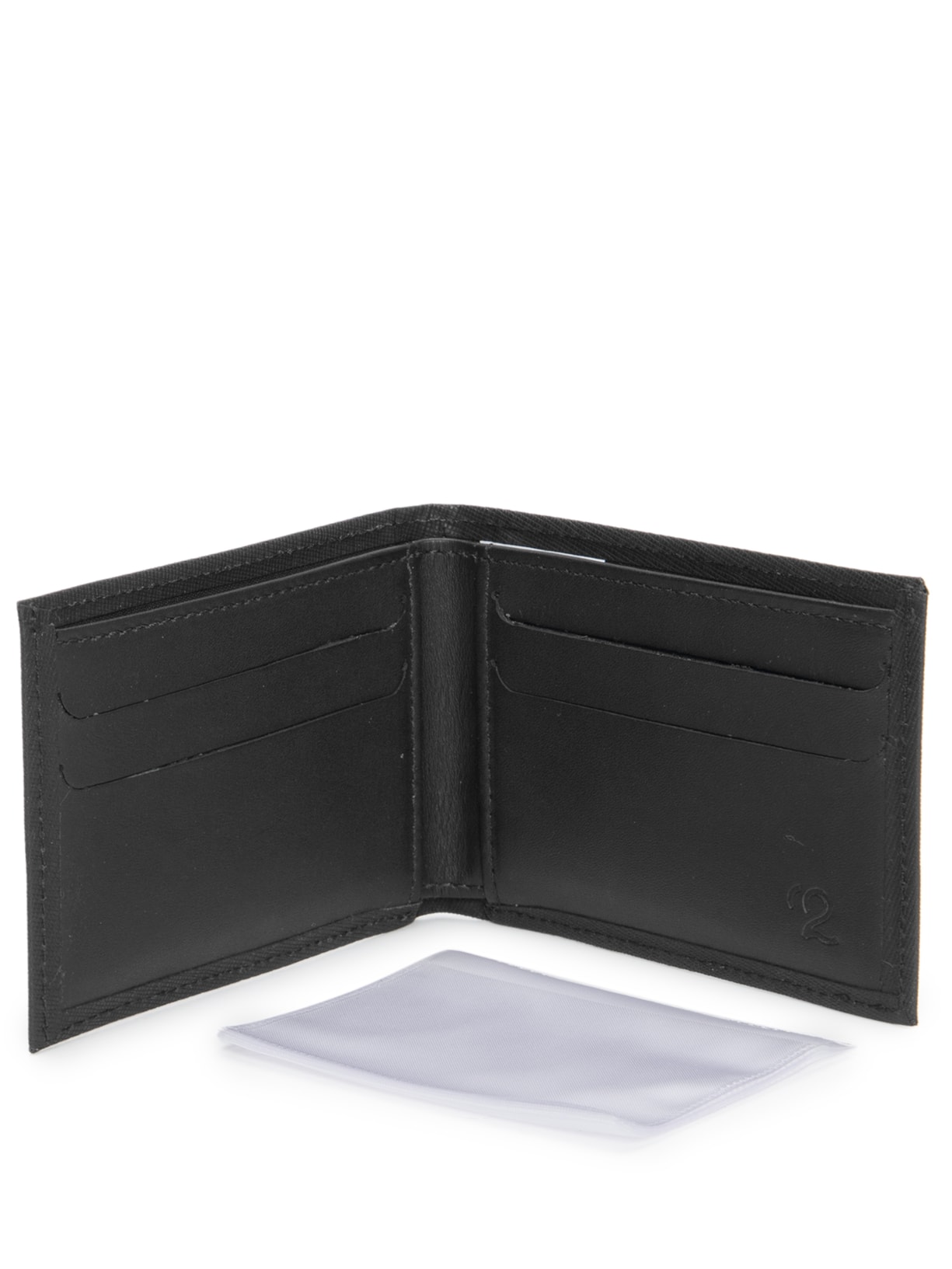 Carteira Masculina De Couro Preto '2 Essential