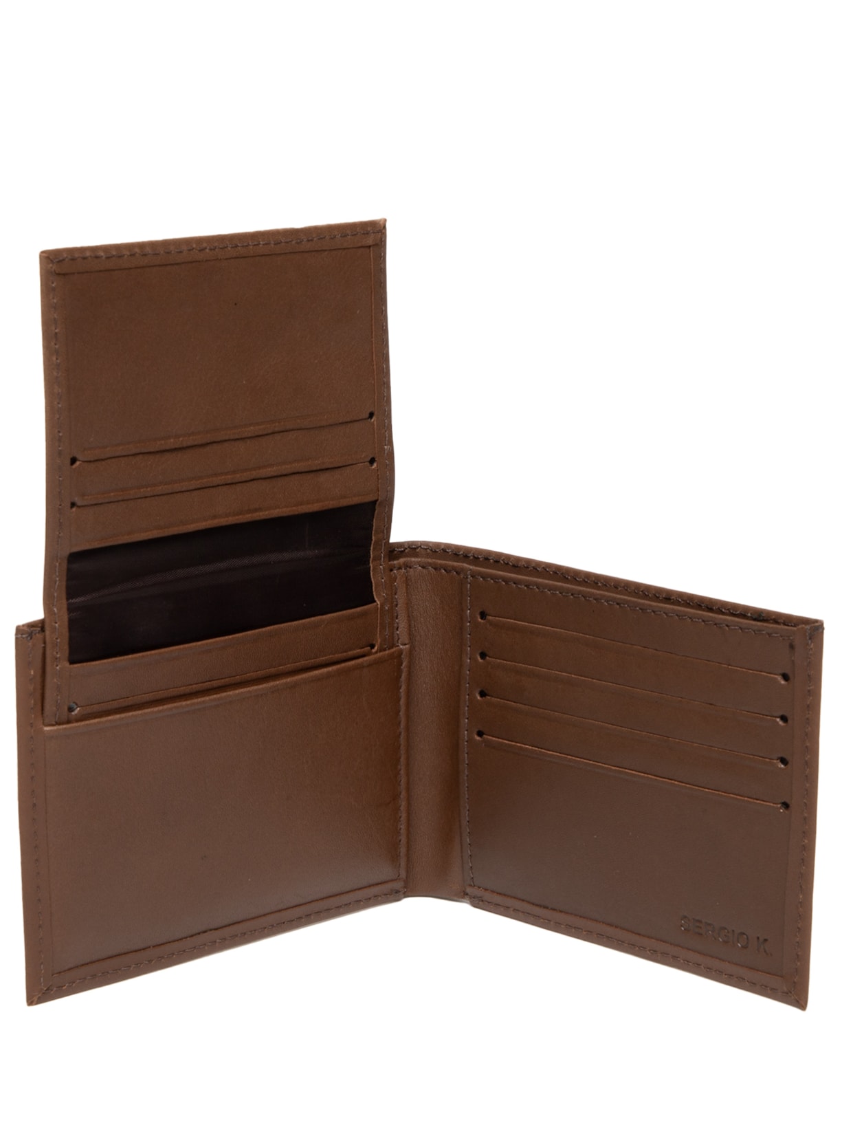 Carteira Masculina em Couro Marrom Sergio K