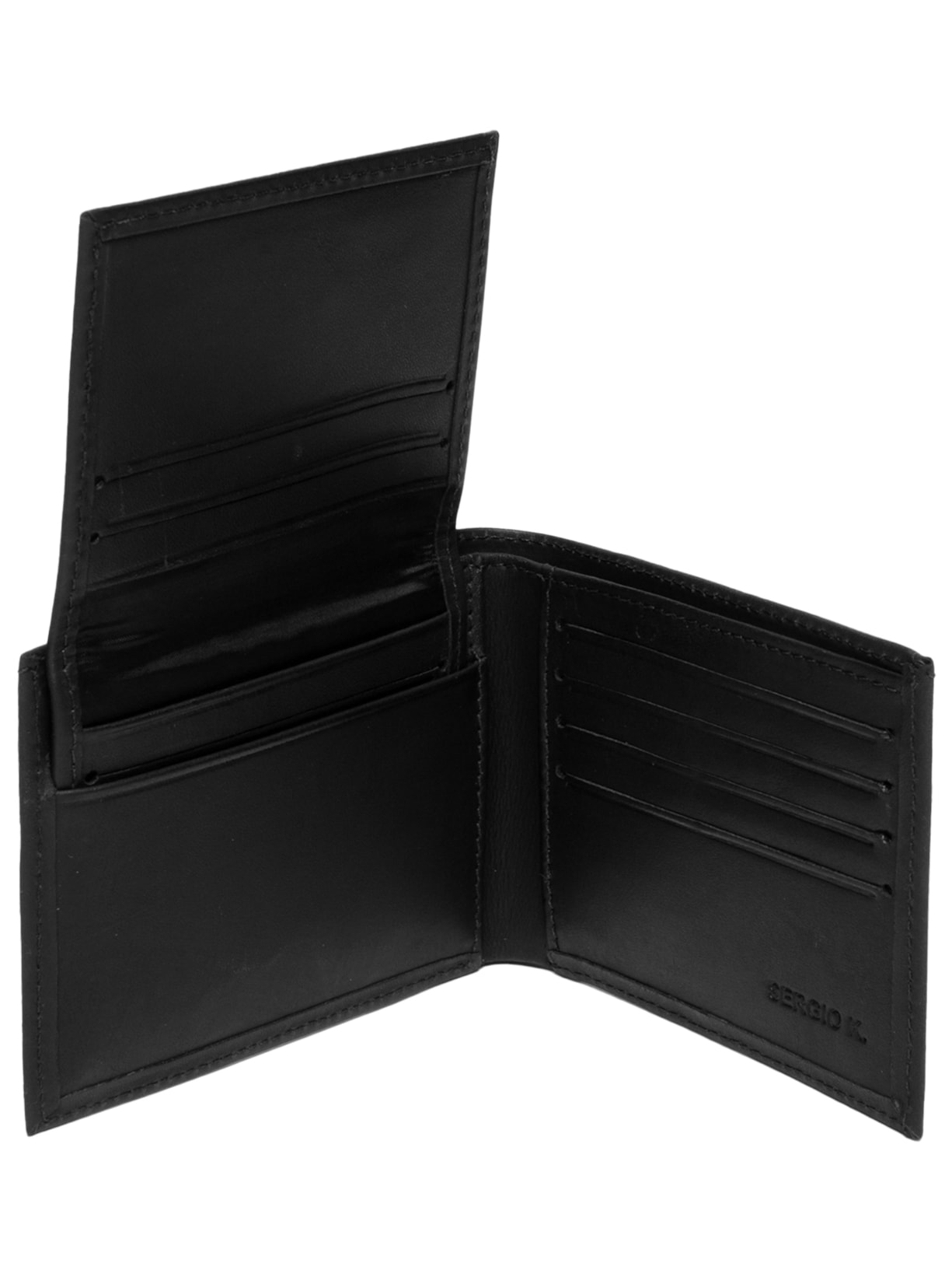 Carteira Masculina em Couro Preto Sergio K